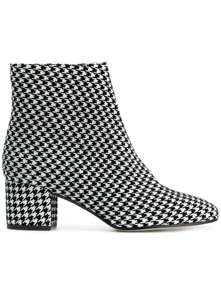 Marc Ellis Houndstooth Printed Boots - Black