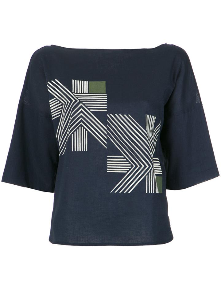 Alcaçuz Bell Sleeves Blouse - Blue