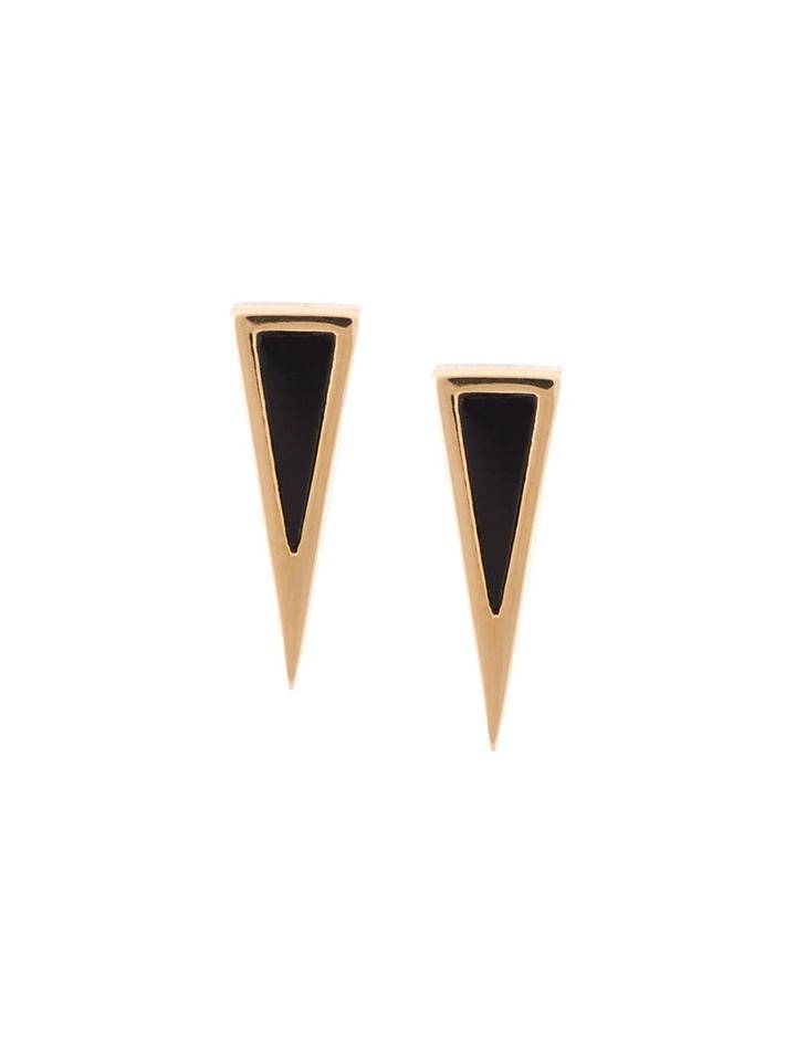 Ef Collection Triangle Earrings, Women's, Black