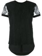 Twin-set Lace Details T-shirt, Women's, Size: Xs, Black, Polyester/polyamide/silk