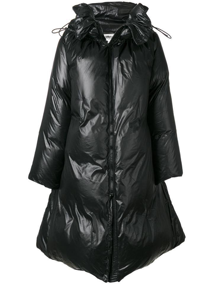 Mm6 Maison Margiela Shiny Padded Coat - Black