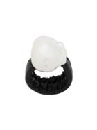 Monies Leather And Pearl Ring - Black
