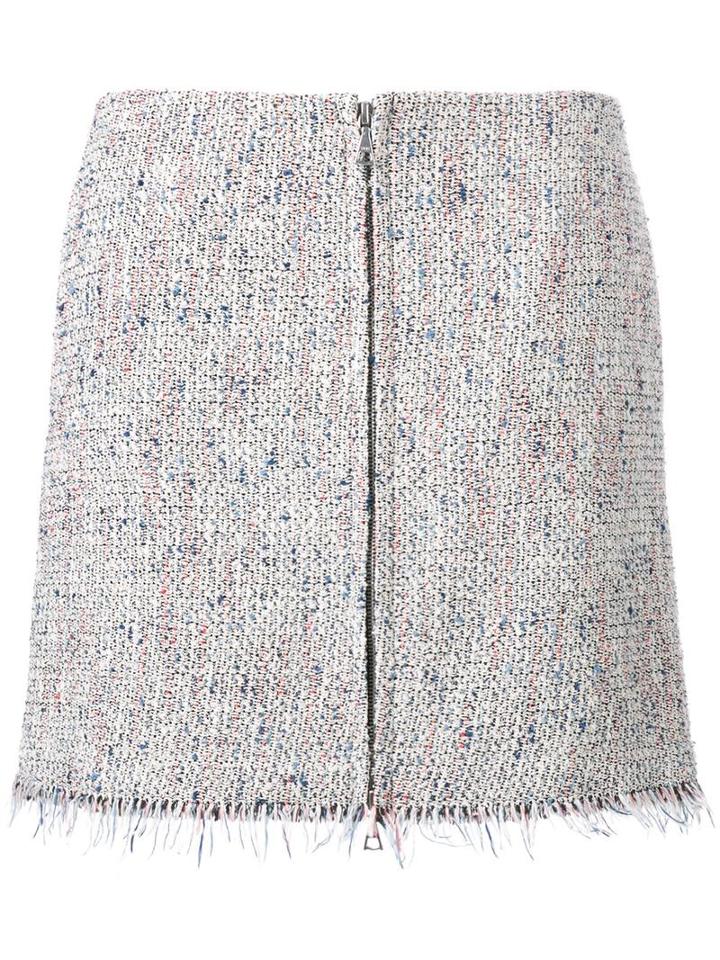 Theory Straight Mini Skirt, Women's, Size: 6, Blue, Cotton/polyester/acrylic/rayon