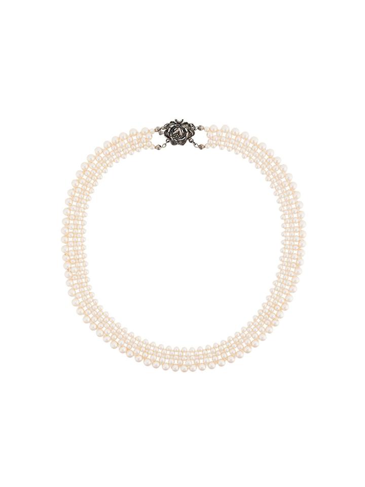 Kenzo Vintage Synthetic Pearl Chocker - White