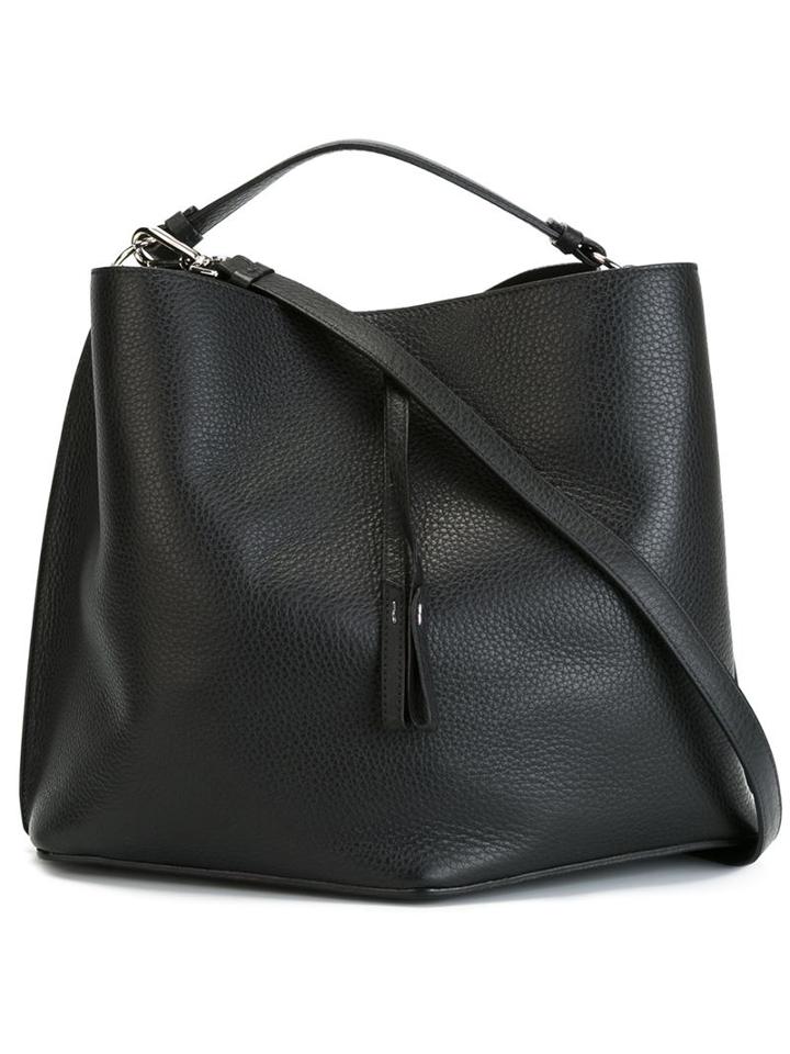 Maison Margiela Drawstring Bucket Bag, Women's, Black, Leather