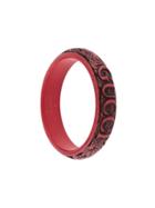 Gucci Logo Carved Bangle - Red