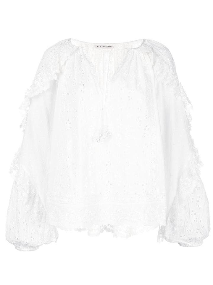 Ulla Johnson Ruffled Broderie Anglaise Blouse - White