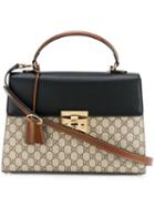 Gucci 'padlock Gg Supreme' Tote Bag, Women's, Brown, Leather/suede