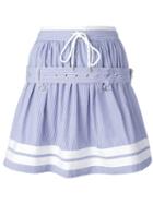 Striped Belted Skirt - Women - Cotton - 40, Blue, Cotton, Diesel Black Gold