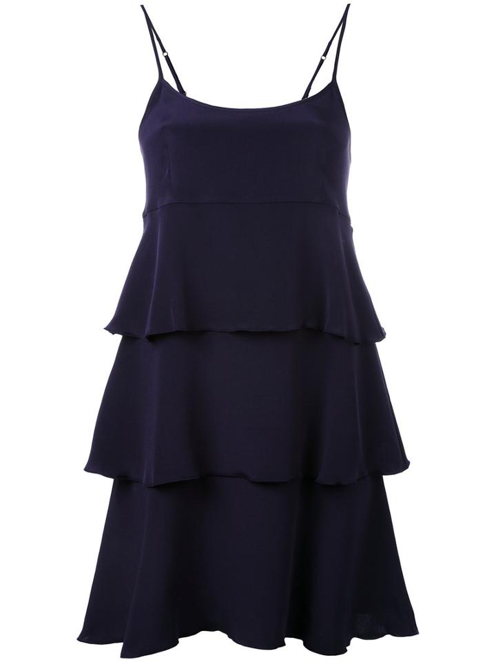 Pascal Millet - Layered Cami Dress - Women - Silk - 38, Women's, Blue, Silk