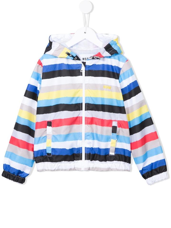 Msgm Kids Striped Windbreaker, Boy's, Size: 6 Yrs