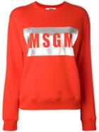 Msgm - Logo Print Sweatshirt - Women - Cotton - M, Women's, Red, Cotton