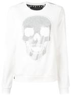 Philipp Plein Embellished Skull Sweatshirt - White