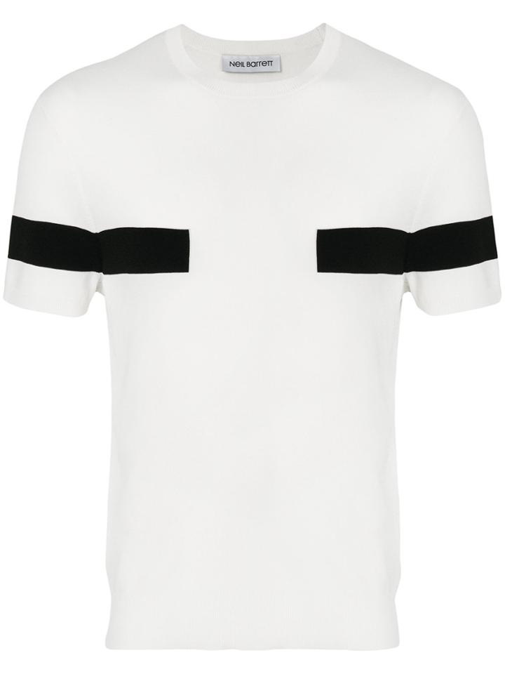 Neil Barrett Contrast Panelled T-shirt - White