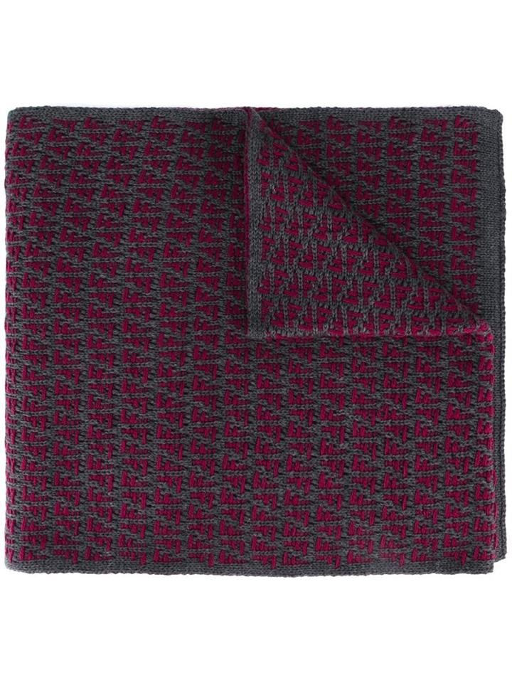 Fendi - Ff Logo Knit Scarf - Men - Wool - One Size, Red, Wool