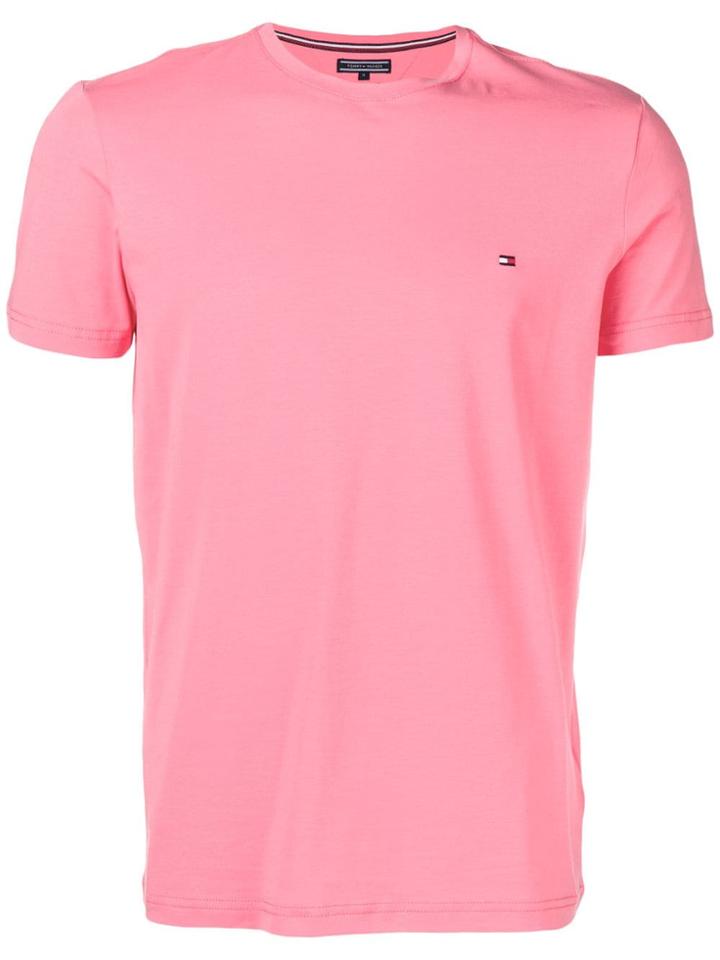 Tommy Hilfiger Logo-embroidered T-shirt - Pink