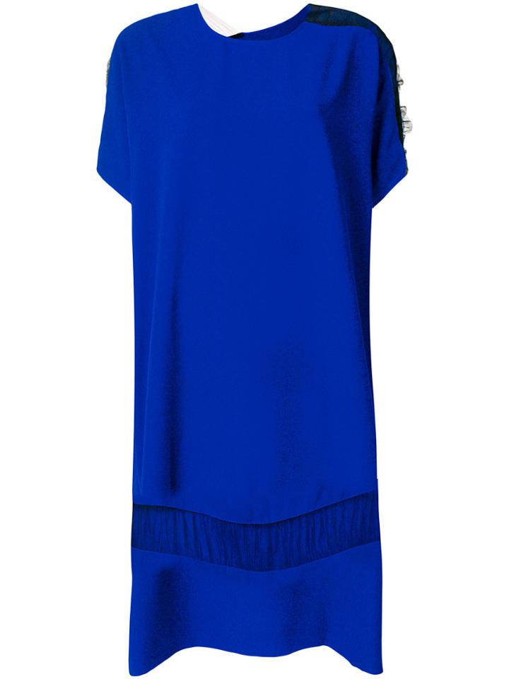 Maison Margiela Oversized Mesh Panel Dress - Blue