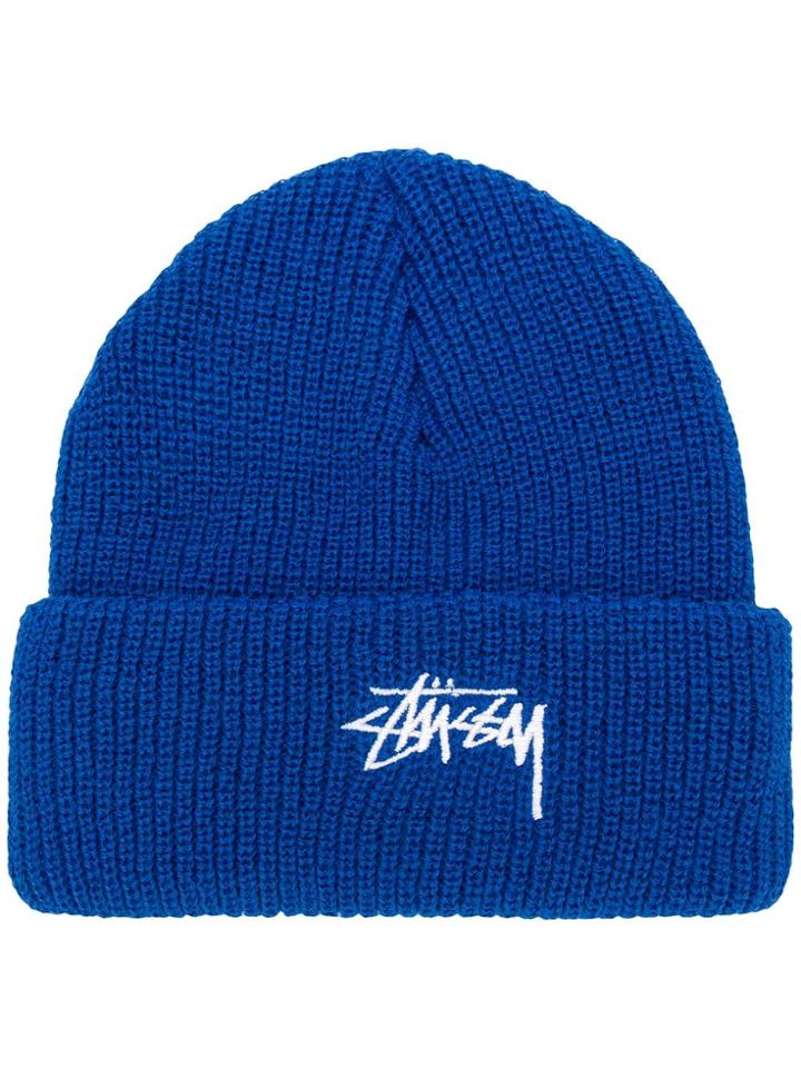 Stussy Contrast Logo Beanie - Blue