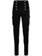 Balmain Buttoned High-waisted Trousers - Black