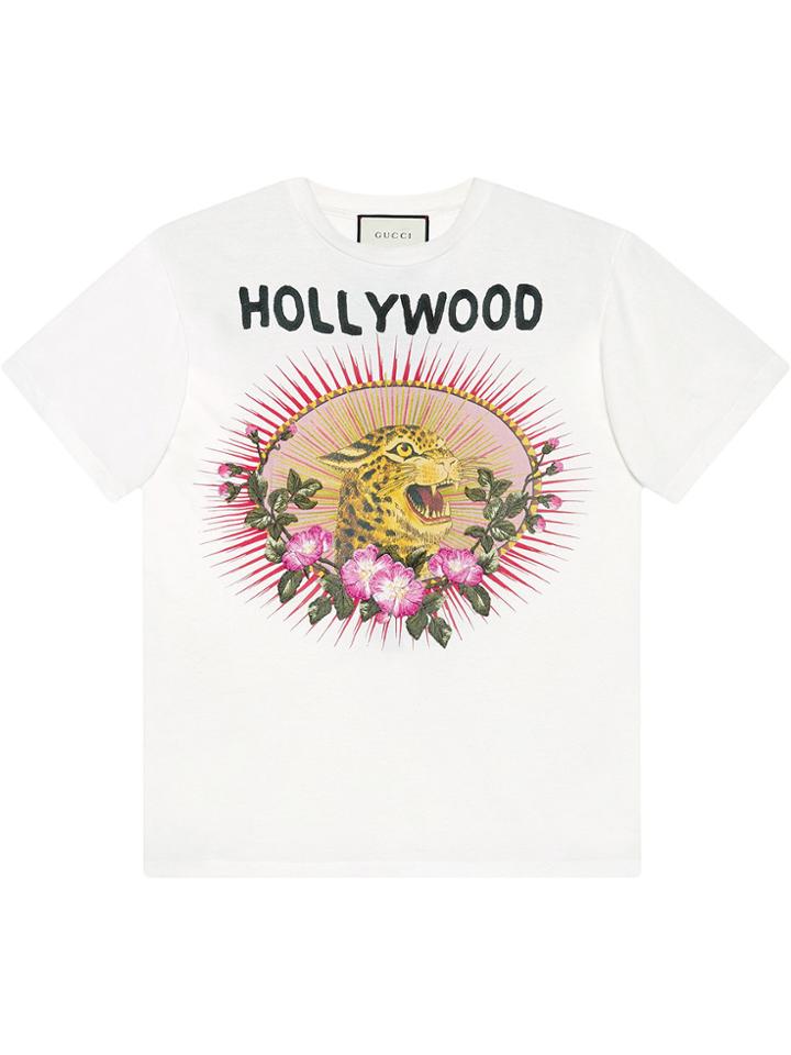 Gucci Leopard Print Cotton T-shirt - White