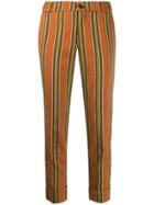 Berwich Striped Chino Trousers - Brown
