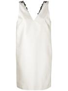 3.1 Phillip Lim - Floral Appliqué V-neck Dress - Women - Silk/cotton/polyester/polyurethane - 4, Nude/neutrals, Silk/cotton/polyester/polyurethane