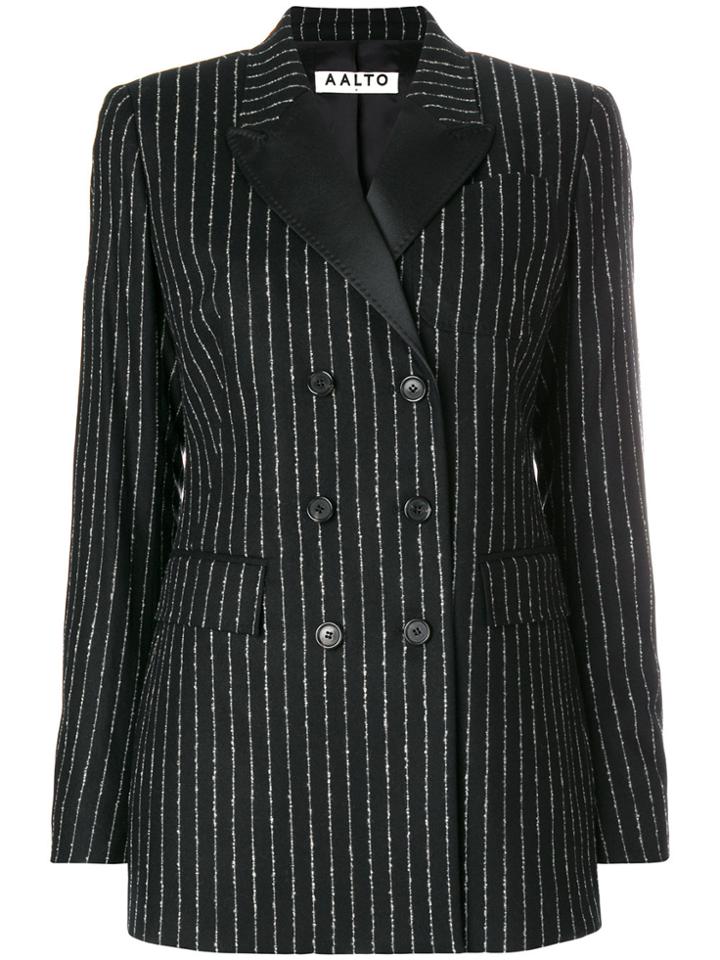 Aalto Pinstripe Double-breasted Blazer - Black