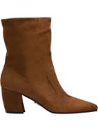 Prada Pointed Ankle Boots - Brown