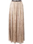 Blumarine Lace Panelled Skirt - Neutrals