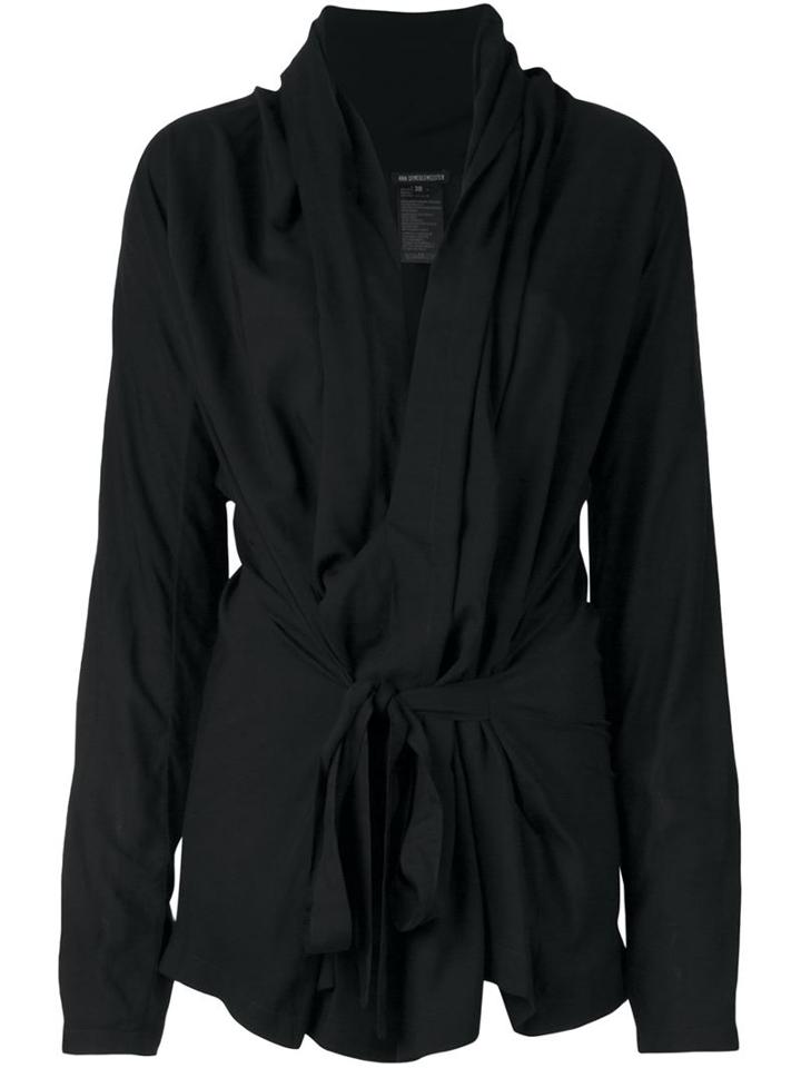 Ann Demeulemeester Blanche Draped Belted Blouse