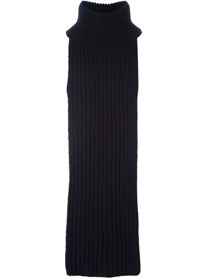 Erika Cavallini Turtleneck Knit Vest, Women's, Blue, Virgin Wool
