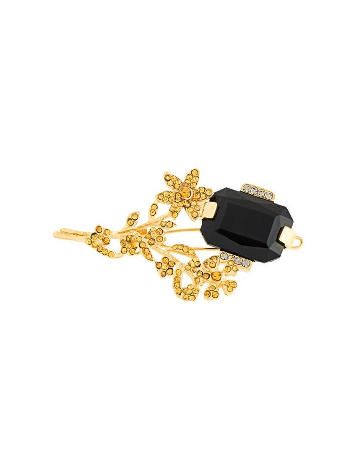Marni Strass Hair Clip, Women's, Black, Brass