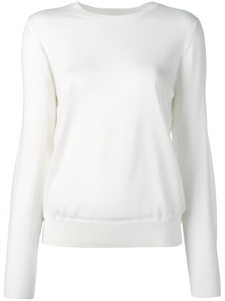 Burberry Round Neck Jumper, Size: Medium, Nude/neutrals, Wool