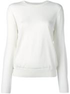 Burberry Round Neck Jumper, Size: Medium, Nude/neutrals, Wool