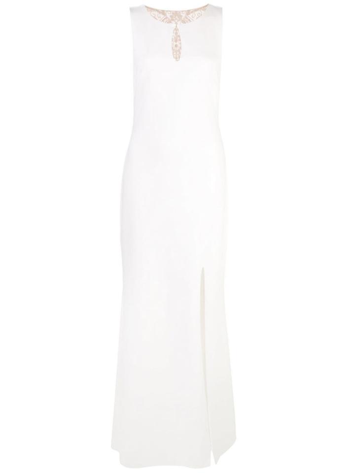 Aidan Mattox Keyhole Gown - White