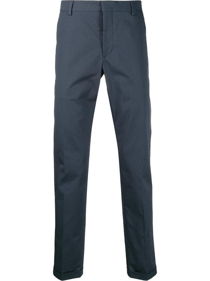 Prada Turned Up Hem Chinos - Blue