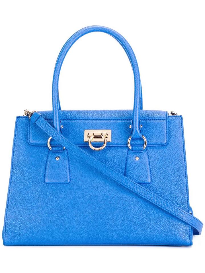 Salvatore Ferragamo Gancio Tote, Women's, Blue