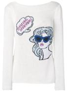 Ermanno Scervino Speech Bubble Knitted Top - White