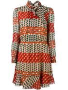 Red Valentino Geometric Print Dress, Women's, Size: 42, Silk/spandex/elastane/polyester