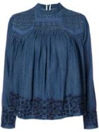 Needle & Thread Denim Embroidered Blouse - Blue
