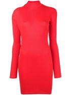 Y / Project Panelled Sleeve Turtleneck Sweater Dress - Red