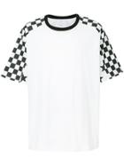 Facetasm Checkered Raglan Short Sleeve T-shirt With Black Stripe -