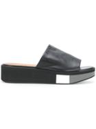Robert Clergerie Open Toe Wedge Sandals - Black