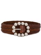 Orciani Woven Oval Buckle Belt - Brown