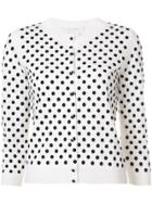 Marc Jacobs Polka Dot Cropped Sleeve Cardigan - Nude & Neutrals