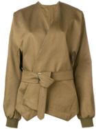 Hed Mayner Oversized Belted Jacket - Green