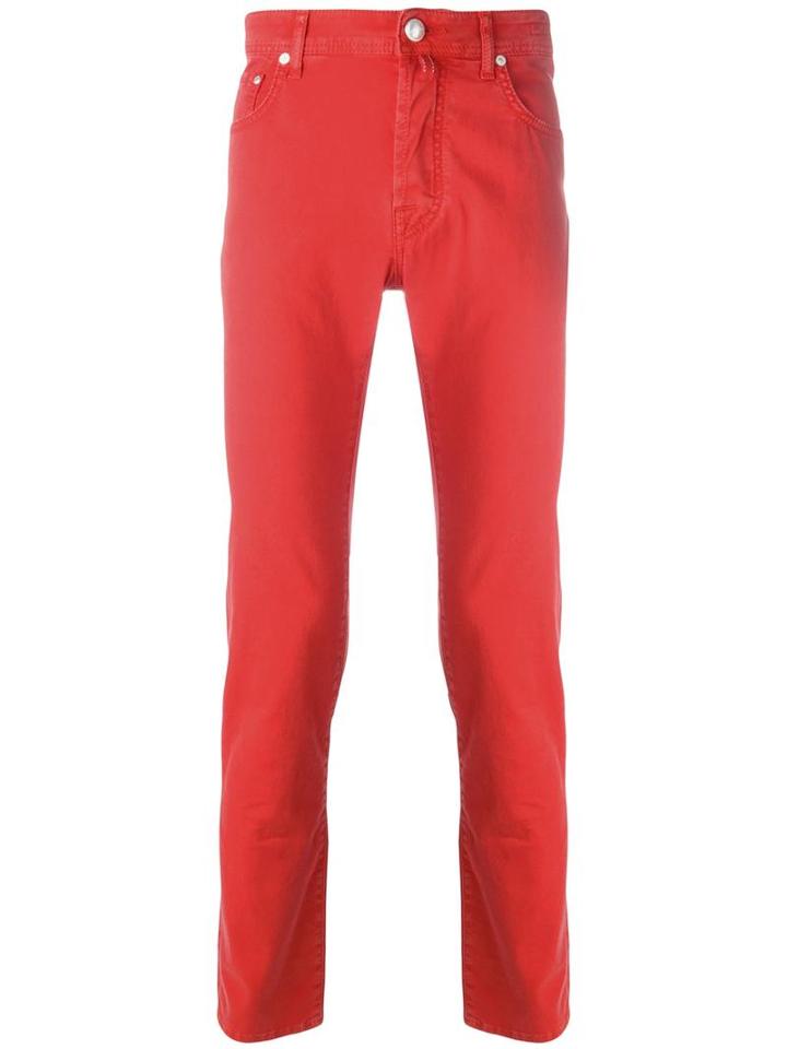 Jacob Cohen Slim Fit Jeans, Men's, Size: 35, Red, Cotton/spandex/elastane