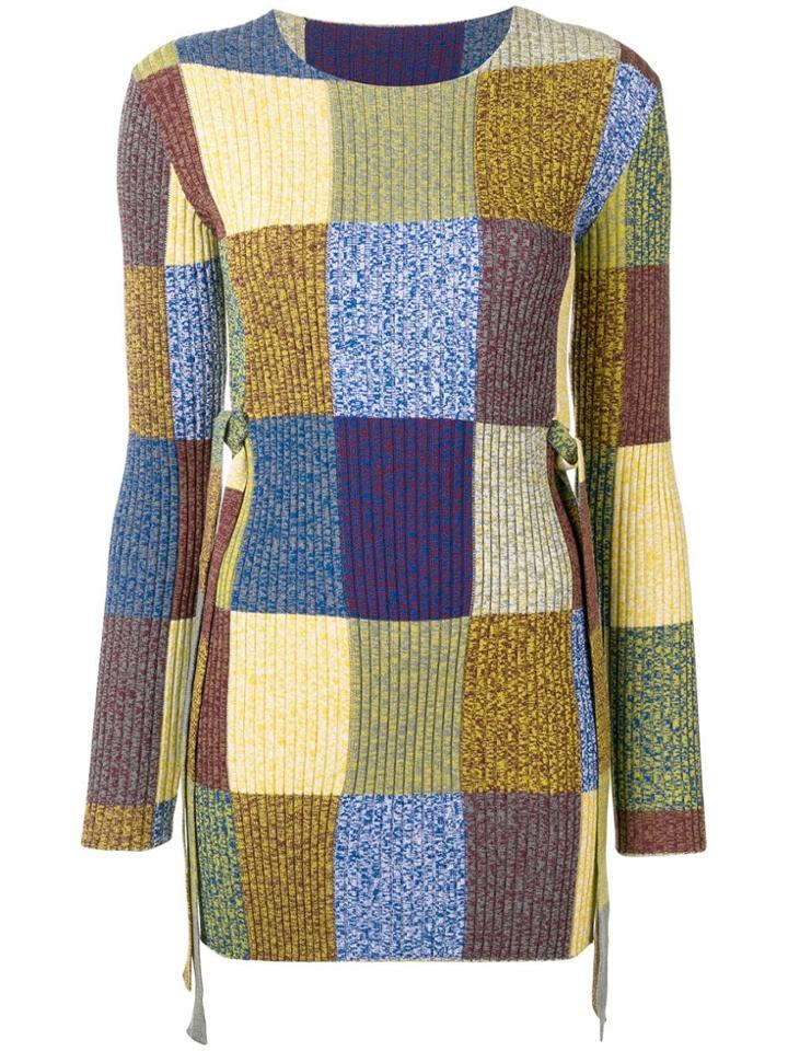 Ports 1961 Patchwork Knitted Dress - Yellow