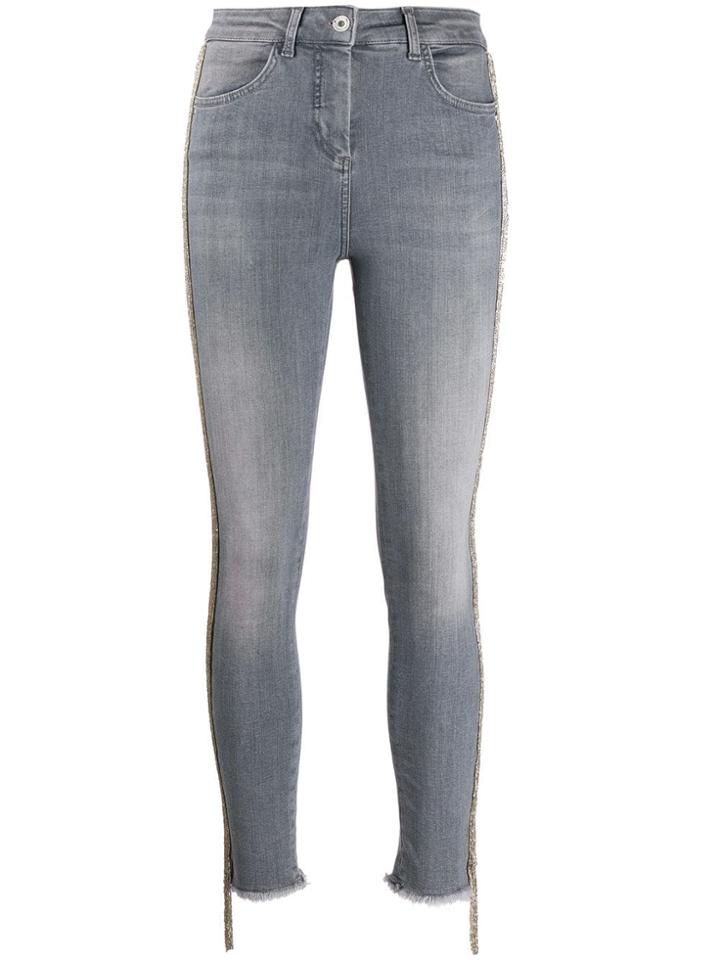 Patrizia Pepe Beaded Skinny Jeans - Grey