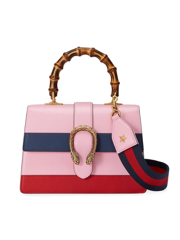 Gucci Dionysus Leather Handbag - Pink & Purple